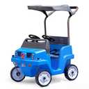 Step2 Side-by-Side Push Around SUV, 2-Seater Kids Push Car with Seat Belts, Dual Steering Wheels & Horns, Adjustable Canopy, Ages 18 months–5 years, Max 100 lbs., Durable Plastic, Blue