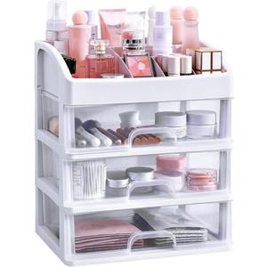 Simbuy Makeup Organizer with 3 Drawers, Bathroom Vanity Countertop Storage for Cosmetics, Brushes, Lotion, Nail Lipstick and Jewelry (White) Simbuy Makeup Organizer with 3 Drawers, Bathroom Vanity Countertop Storage for Cosmetics, Brushes, Lotion, Nail Lipstick and Jewelry (White)