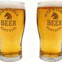 Beer Glasses Set of 2 16OZ Craft Beer Glasses Set Funny Beer o'Clock Beer Pint Glasses Freezer Safe Heavy Thick Base as Birthday, Father's Day, Christmas, Groomsmen, Bachelor Party Gift for Men, 10 Ounces