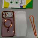 Meifigno Designed for iPhone 17 Pro Max Case 6.9", [Glitter Card & Wrist Strap] [Compatible with MagSafe] [2X HD Screen Protectors] Surround Raised Lens Protection for 17 ProMax Case, Cosmic Orange