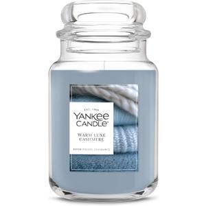 Yankee Candle Warm Luxe Cashmere, Holiday Scented Candle, 22oz Large Jar with up to 150 Hour Burn Time, Giftable