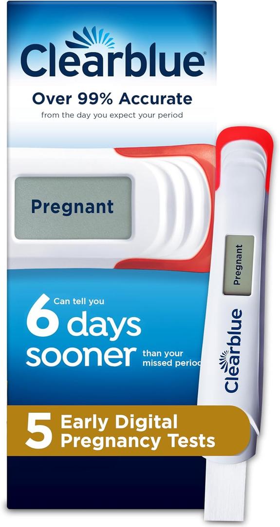 Clearblue Early Digital Pregnancy Test, Early Detection at Home Pregnancy Test, 5 Ct, BBD 08/31/2028
