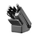 Ninja K32017 Foodi NeverDull Premium Knife System, 17 Piece Knife Block Set with Built-in Sharpener, German Stainless Steel Knives, Black