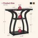 Tajsoon 3-Tier Farmhouse Console Table for Entryway 31.5", Black, 31.5" x 11.8" x 31.5"