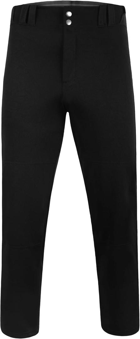 Youth Baseball Pants  Full-Length Boys Athletic Fit, Elastic Waistband with Loop, Sizes YXSYXL (White, Black, Gray)