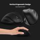 Ergonomic Wireless Mouse with USB Receiver for PC Computer, Laptop and Desktop, Ergo Mouse Vertical with Silent Clicks Long Battery Life, Up to 1600 DPI & 1 AA Battery Powered, Black
