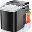 DUMOS Ice Maker Countertop Ice Machine Compact Size with Handle, 26lbs in 24Hrs, Black
