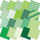 20 Pcs 10''x10'' St. Patrick's Day Quilting Fabric Square Bundle Irish Green Precuts Quiltted Fabric Shamrock Lucky Clover Printed Patchwork Supplies for Holiday Patchwork DIY Sewing Craft