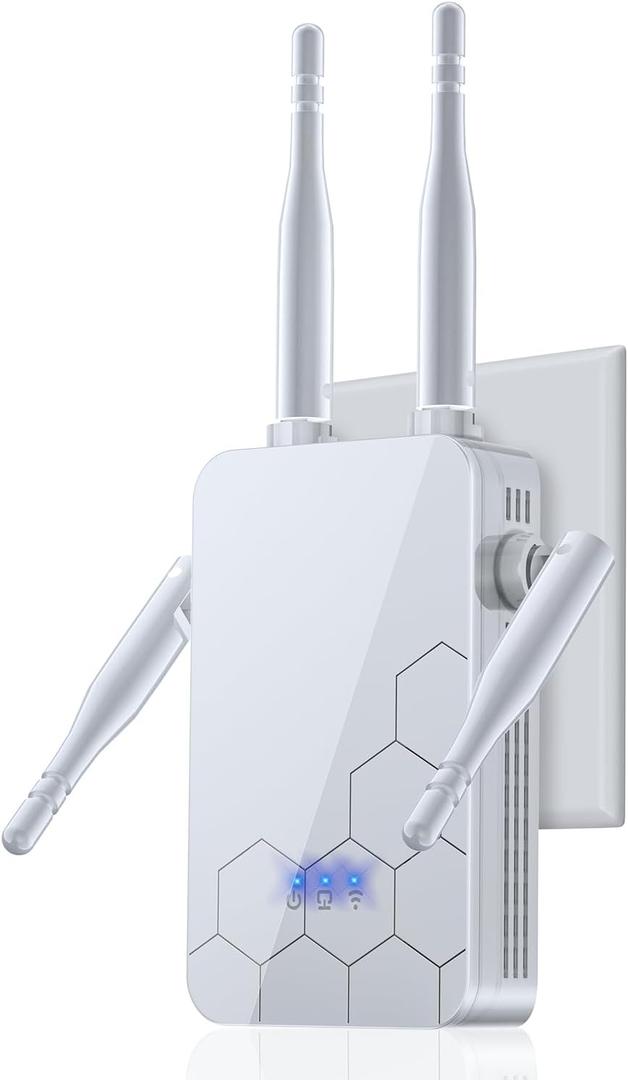 WiFi Extender Internet Booster, Long Range Repeater Wireless Routers Amplifier, Mesh WiFi 80% Faster | Broader Than Ever, Support More Network Devices at Home, 1 Tap Setup