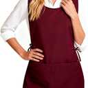 Cobbler Apron Unisex Smock Apron with Side Ties and 2 Deep Pockets Unisex Apron for work kitchen