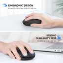 TECKNET Bluetooth Mouse, 4000DPI Wireless Mice for Laptop 2-in-1(BT 5.0/3.0+2.4Ghz) Computer Portable PC Mouse Wireless with USB Receiver for Mac (USB-A+Bluetooth, Black)