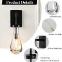 Raindrop Brass Crystal Wall Sconce: Clear Solid Indoor Sconces with Bulbs - Modern Luxury Black Light Fixtures - Dimmable Vanity Lamp for Bedroom Living Room Bathroom Hallway Bedside Lighting, 1 Pack