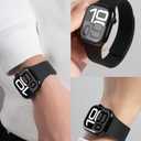 Sport Silicone Band Compatible with Apple Watch, Adjustable, Soft Rubber (apple wathc band black 49MM)