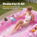 SLOOSH Inflatable Tanning Pool Lounger Float, 70" x 53" Pool Floats Adult with Cooler, 6 in 1 Suntan Tub Raft Floatie,Sunbathing Bed Lounge for Water Blow Up Ball Pit Party Gifts, Large