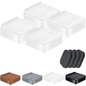 shouwuhho Furniture Risers, 4 Pack Bed Risers with Non-Slip Grip and Heavy Duty Support, 1 Inch 2 Inch 3 Inch 4 Inch Height Lift for Couch, Sofa, Table, Desk, Chair, Refrigerator - White, 1 Inch