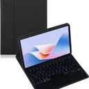 Keyboard Case for Lenovo Tab K10 2021/M10 FHD Plus 2022 2nd Gen 10.3inch Tablet, Wireless Keyboard Multi Angle Bracket Protective Cover, PU Soft Silicon Border (Black,Backlit TouchPad)