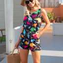 RAISEVERN Womens Rompers Summer Short Jumpsuits Casual Scoop Neck Sleeveless Romper with Pockets (Black, X-Large)