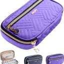 BAGSFY Pill Organizer Case 2 Times a Day- Weekly Medicine Organizer Travel Pill Box with Removable 7 Day Medicine Case Container for Fish Oil, Vitamin, Supplement (Purple)
