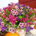 trytuny Artificial Flowers for Outdoor, UV Resistant Fake Silk Flowers, Realistic Faux Plants for Outside Indoor Porch Patio Window Box Planter Home Decor (14, Purple Rosy Pink)