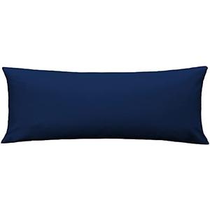 iMaylex Soft 100% Egyptian Cotton Zipper Pillow Case, Cozy and Lightweight Pillowcase, Easy Care, Navy Blue, Body, 20'' x 48''