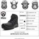 OUXX Men's Waterproof Composite Toe Work Boots, 6 Inch Safety Boot, Slip-Resistant Outsole, Metal Free, ASTM F2413-18 Rated, (OX4603) (Brown)