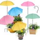 Plant Umbrellas for Outdoor Plants, Garden Umbrella Shade for Plants Adjustable Height Provides shade cloth for Plants to Protect Their Flowers from Intense Sunlight and Rain (18.8 inches to 35.58 inches) (Pack of 2, Pink, Blue)