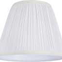 Aspen Creative 32006A Transitional Hardback Empire Shape Spider Construction Lamp Shade in Pleated White, 9" wide (5" x 9" x 7")