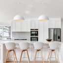 18 inch White Dome Pendant Light, Modern Farmhouse White Pendant Light, Large Pendant Lamp for Kitchen Island Dining Room Bedroom Hallway Foyer