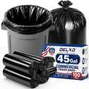 Delxo 40-45 Gallon Trash Bags, 1.2 Mil Commercial Black Garbage Bags, 38” x 46” Heavy Duty Large Plastic Trash Bags, Commercial Liners for Office, Retail, Catering & Events, Made in USA, 100 Count