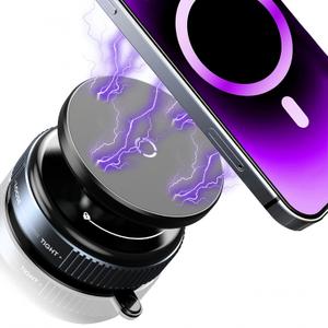 Upgraded Vacuum Magnetic Suction Phone Mount, Magnetic Car Phone Holder, for iPhone 16 MagSafe Car Mount, ideal for Car Screen/Gym/Mirror/Smooth Surface, Magnet Phone Holder Fit for iPhone 16 Pro Max (Black)