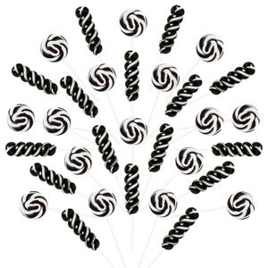 3 x 32 Counts Black White Twisty and Swirl Lollipops Blackberry Flavor, Individually Wrapped Lollipop Suckers Candy Bulk, Party Candy Buffet Lollipops Swirl, Halloween Treats Suckers (EXP 05/29/27)