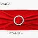 Wedding Red Chair Sashes 100 Pack Spandex Chair Bows Bands with Buckles for Party Birthday Bridal Shower Engagement Banquets Anniversary Christmas Outdoor Events Decorations (Red)
