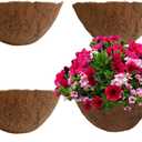 4PCS Coco Liner for Hanging Basket 14 Inch Round 100% Natural Planter Liner Replacement Plant Basket Liners Coco Fiber Liner for Garden Planters Coconut Coir Liner Flower Pot for Hanging Basket