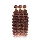 Light Brown Bundles Human Hair Color #30 Deep Wave Bundle 12 14 16 Inch Unprocessed Virgin Hair 3 Bundles Brown Deep Wave Bundle Hair Weave