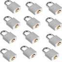 Small Aluminum Locks with Keys, 3/4-Inch Body Width Mini Locks with Same Key for Briefcase, Boxe, Lockers, Luggage,Backpack, 12 Pack (3/4 in.x12 Pack)
