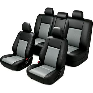 IKABEVEM Custom Fit Seat Covers for Toyota Corolla (LE,Sedan L,LE Plus,LE ECO) 2014 2015 2016 2017 2018 2019 Full Set (Black+Grey, 2014-2019 Corolla)