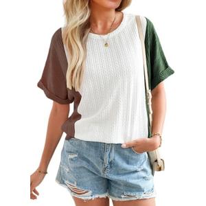 SHEWIN Womens Tops Short Sleeve Shirts Oversized Tshirts Casual Summer Tops XL