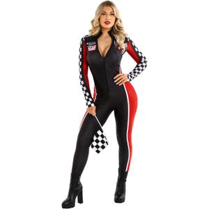 Morph Race Car Driver Costume Women Bodysuit Race Car Outfits for Women - Speed Racecar Driver Halloween Costumes For Women's (Small)