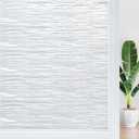 Haton Window Privacy Film, Frosted Glass Privacy Window Clings, Sun Blocking Frosting Opaque Coverings, Static Cling Removable Decorative Stickers for Home Door, Non-Adhesive 17.5" x 78.7" (Pure Wave)