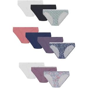 Hanes Women's Underwear Pack, 10-Pack, Full-Coverage Cotton Blend Panties, Moisture-Wicking Underwear for Women.L