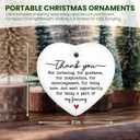 Christmas Thank You Gifts for Women Men - Ceramic Christmas Ornaments 2025 for Tree Decorations - Inspirational Employee Appreciation Gifts for Teacher Coworkers Nurse Boss, Stocking Stuffers