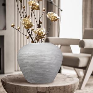 GDSZJLJ Rustic Ceramic White Pottery Terracotta Vase,6.8 Inch Vintage Tall Floor Vase Farmhouse Rustic Decor for Minimalism Home Decor Aesthetic Centerpiece Living Room Bedroom White