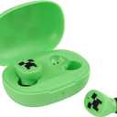 eKids Minecraft Bluetooth Earbuds with Microphone, Wireless Earbuds with Charging Case for Ear Buds, Designed for School, Home, or Travel (Green)