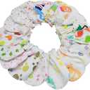 10 Pairs of Cute Unisex Baby Mittens - Random Color Cartoon Anti-Scratch Newborn Mittens, Soft Elastic Comfy Baby Gloves for Newborn Babies 0-6 Months