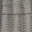 Jinchan Linen Boho Curtains for Living Room Semi Sheer Curtains for Bedroom 63 Inches Long Herringbone Printed Farmhouse Drapes, Rod Pocket Window Treatment Curtain Set of 2 Panels Green on Linen