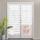 SEEYE Cordless Zebra Blinds for Windows, 60% Shading Zebra Shades, Free-Stop French Door Blind Window Shades, Dual Layer Light Filtering Roller Shades for Day and Night, 51" W x 64" H, Linen White