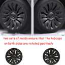 19 Inch Wheel Covers for Tesla Model Y Accessories 2020-2024 Matte Black ABS Material Hubcaps Replacement for Tesla Model Y 4PCSStorm Style