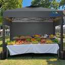 10X10 Pop Up Canopy Tent with 3 Side walls, Easy Up Canopy, Commercial Instant Shelter, Heavy Duty One Person Set Up Event Tent, Gray