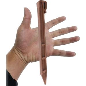 Garden Landscape Stakes 25 Pcs,10 Inch Lawn Edging Plastic Stakes for Outdoor Decorations,Edging & Terrace Board-Brown