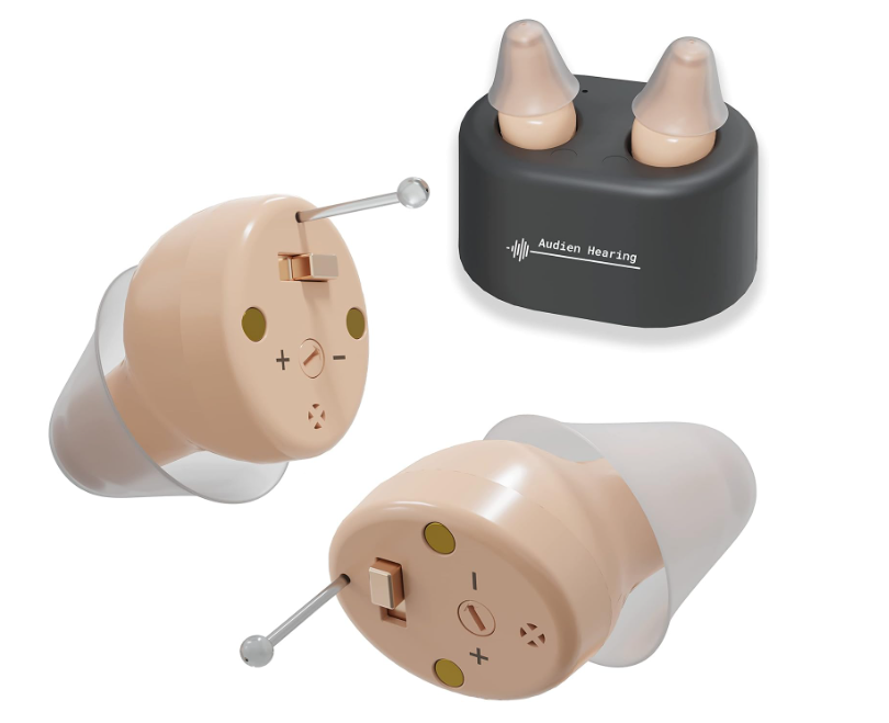 Audien Hearing ATOM Rechargeable Hearing Amplifier to Aid and Assist Hearing, Premium Comfort Design & Nearly Invisible